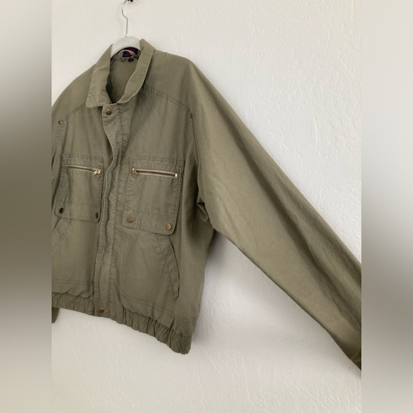 Vintage Army Green Utility Jacket Full Zip by 1134 Trendy Artsy Size Medium - Picture 4 of 13